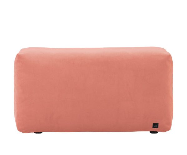 sofa side - 105x31 - velvet  -  peach