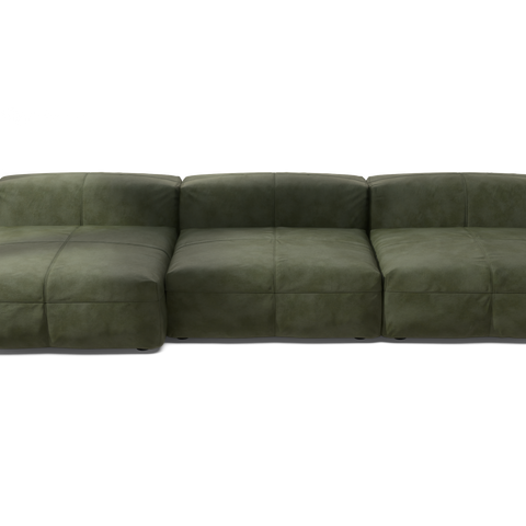 vetsak | Sofa Set 04 - Leather - Olive | Modular Sofa | 5 Seater