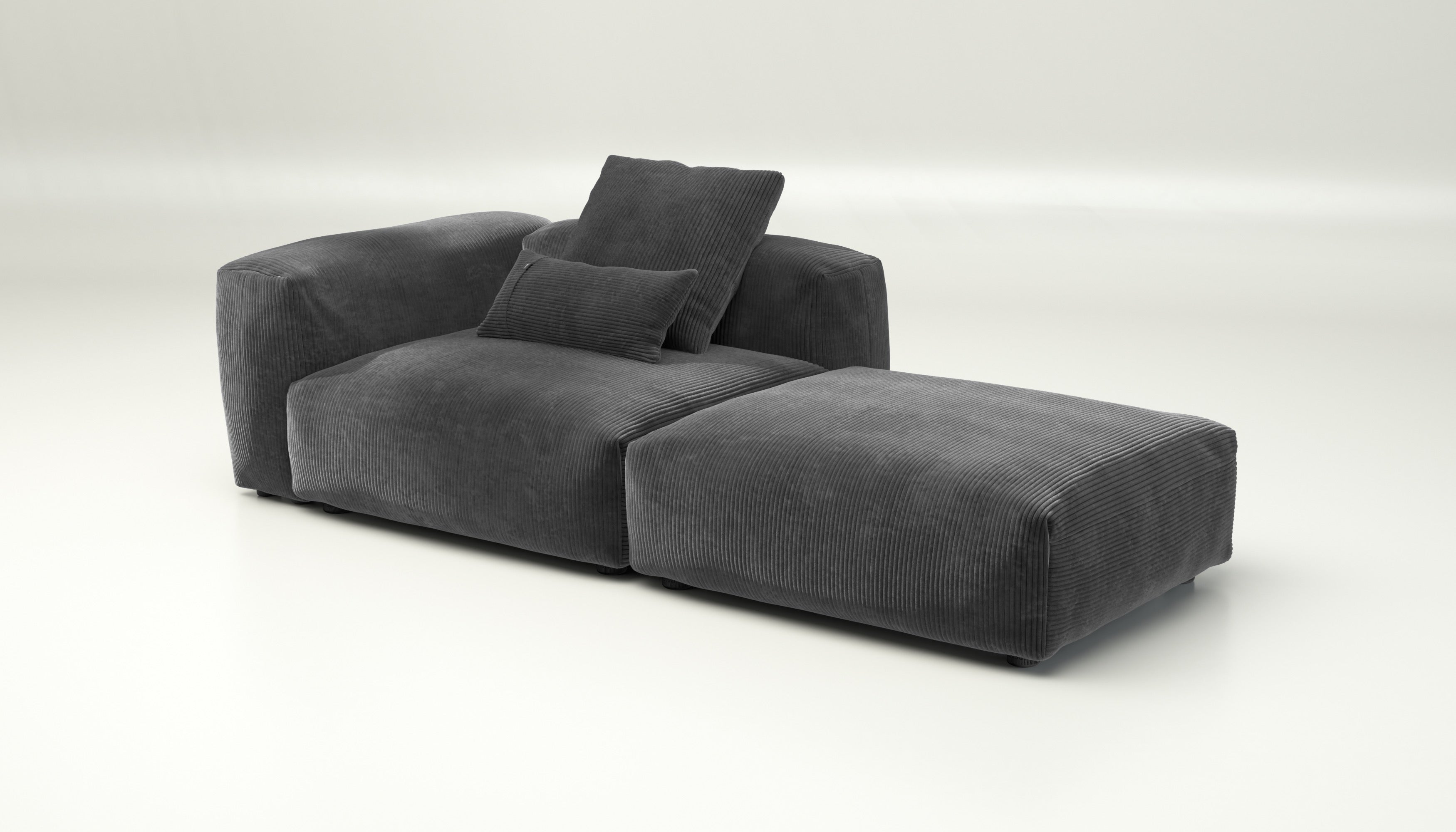 vetsak | Sofa Set 01 Large - cord velour - dark grey | Modular