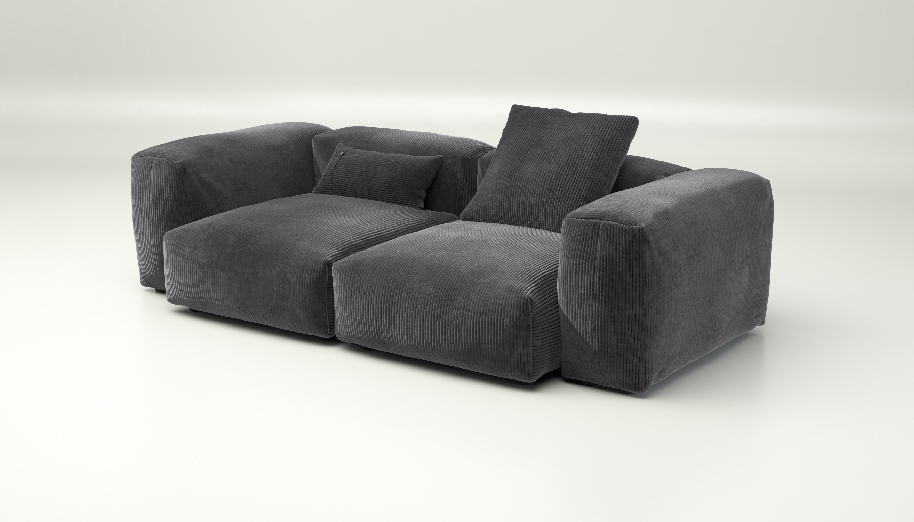 vetsak | Sofa Set 02 Medium - cord velour - dark grey