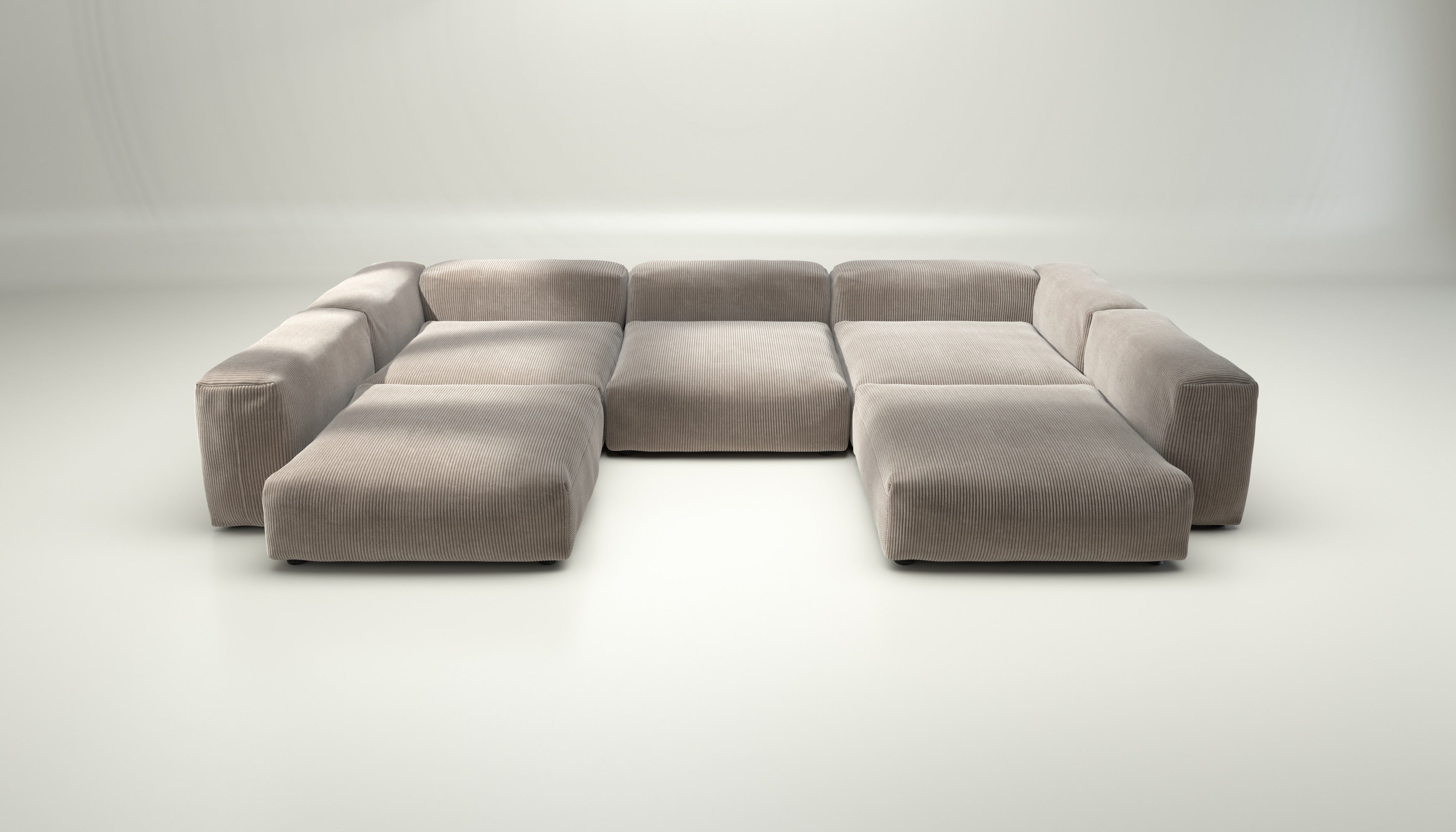 vetsak | Sofa Set 06 - Cord Velour - Platinum | Modular Sofa | 6.5