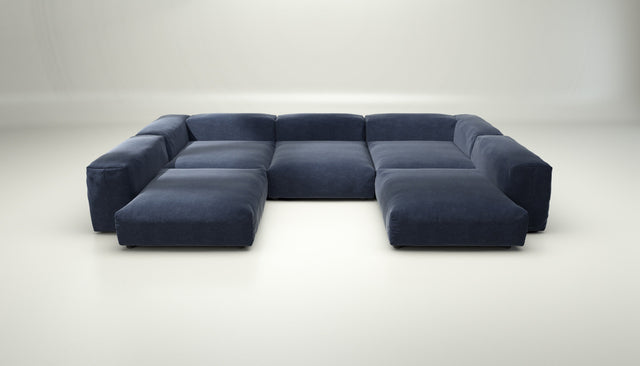 vetsak | Sofa Set 06 - suave - navy | Modular Sofa | 6.5 Seater | Big Sofa | U-Shape | Corner Sofa