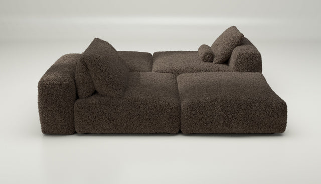 vetsak | Sofa Set 08 - Daybed - doodle - cacao | Modular Sofa | 6 Seater | Outdoor Island | Double lounger