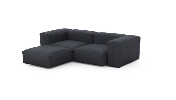 Preset three module chaise sofa - herringbone - dark grey - 230cm x 199cm
