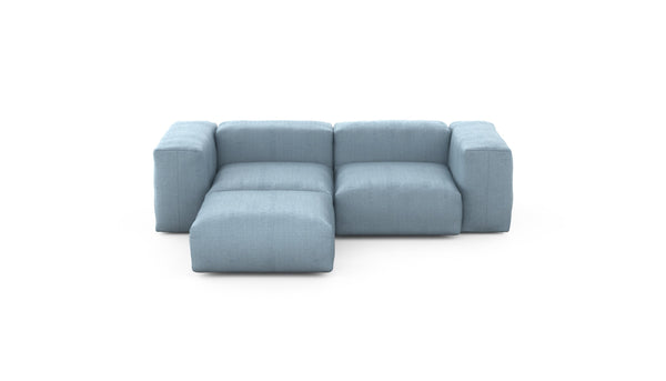 Preset three module chaise sofa - herringbone - light blue - 230cm x 199cm