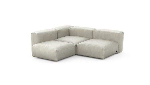 Preset three module corner sofa - herringbone - stone - 199cm x 199cm