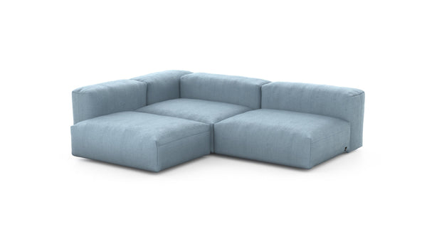 Preset three module corner sofa - herringbone - light blue - 220cm x 220cm