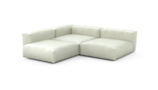 Preset three module corner sofa - herringbone - beige - 241cm x 241cm
