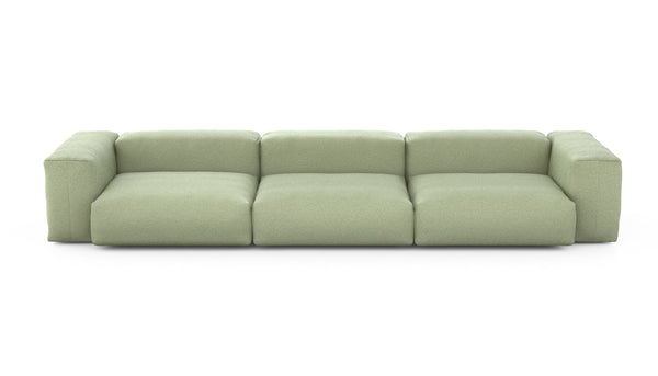 Preset three module sofa - linen - olive - 377cm x 115cm