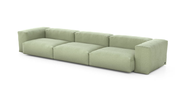 Preset three module sofa - linen - olive - 377cm x 115cm