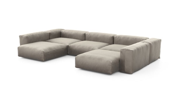 Preset u-shape sofa - velvet - stone - 377cm x 241cm