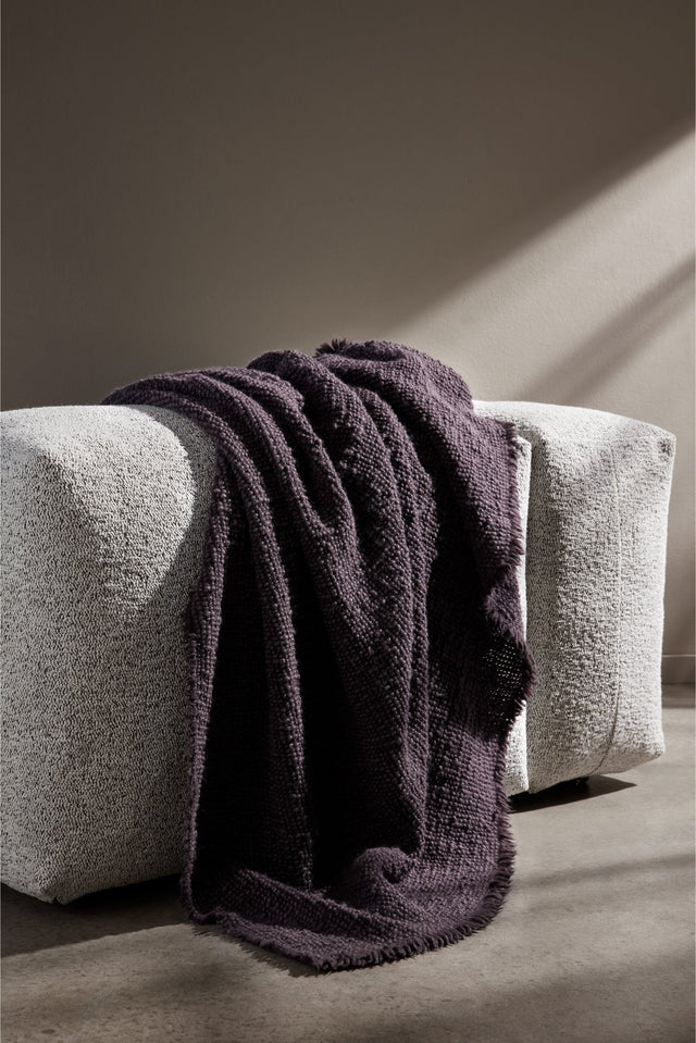 blanket - wooly - plum - 180cm x 130cm