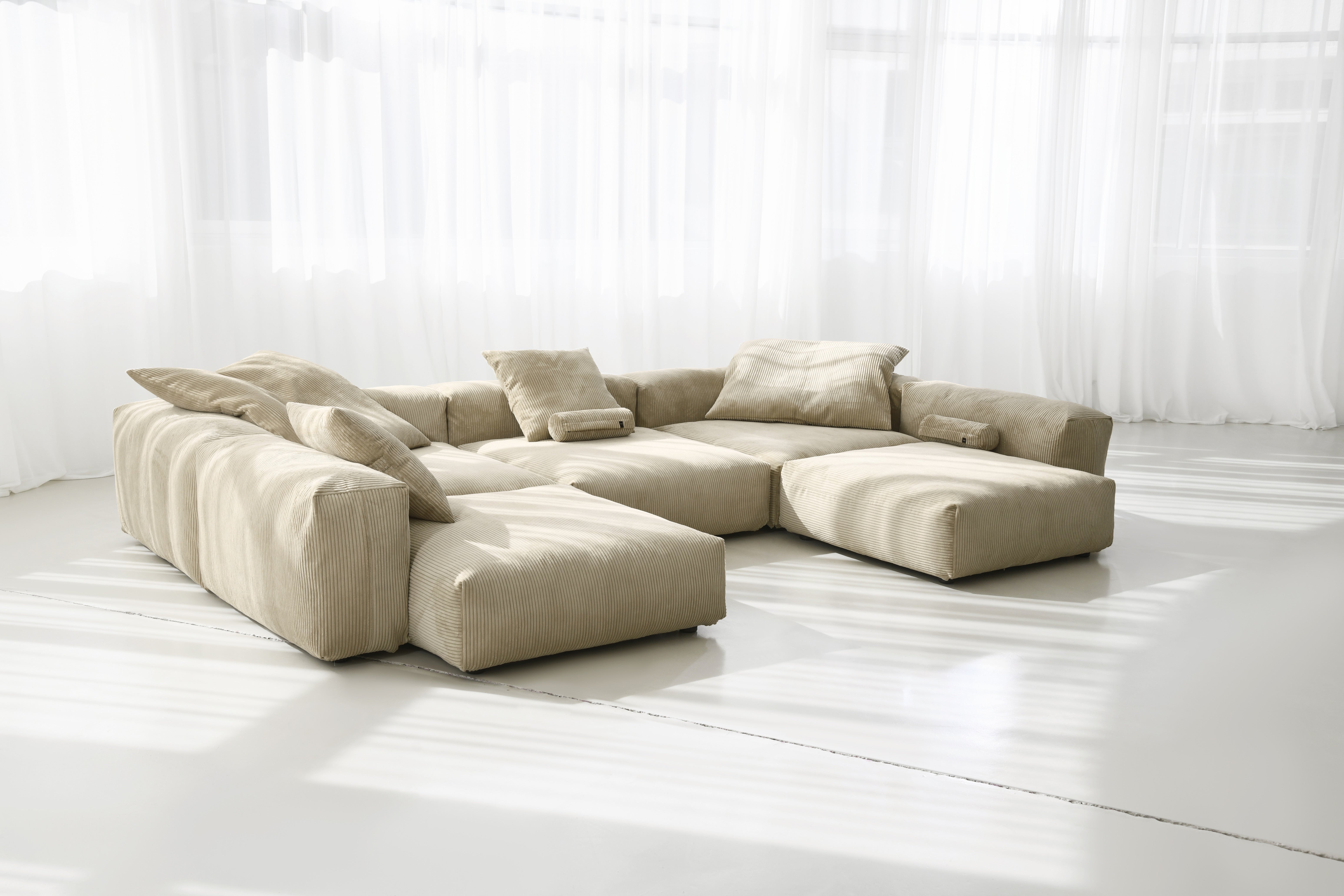 vetsak | Sofa Set 06 - cord velour - sand | Modular Sofa