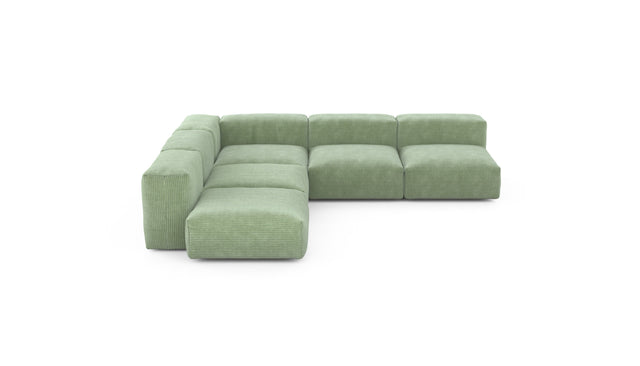 Preset five module corner sofa - cord velours - duck egg - 283cm x 283cm