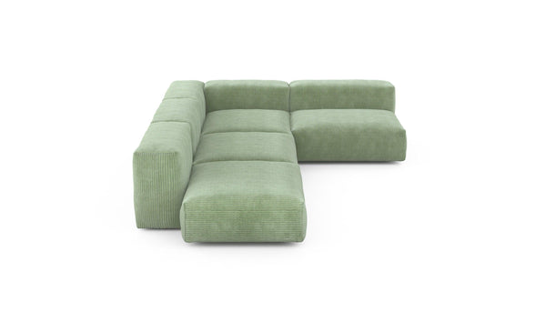 Preset four module corner sofa - cord velours - duck egg - 220cm x 346cm