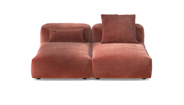 vetsak | Sofa Set 01 Medium - Cord Velour - Brick | Modular Sofa | 2.5 Seater