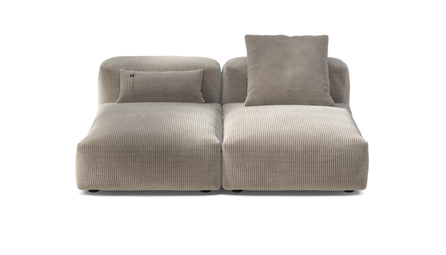 vetsak | Sofa Set 01 Medium - Cord Velour - Platinum | Modular Sofa | 2.5 Seater