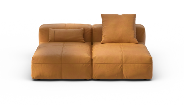 vetsak | Sofa Set 01 Medium - Leather - Brown | Modular Sofa | 2.5 Seater