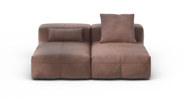 vetsak | Sofa Set 01 Medium - Leather - Stone | Modular Sofa | 2.5 Seater