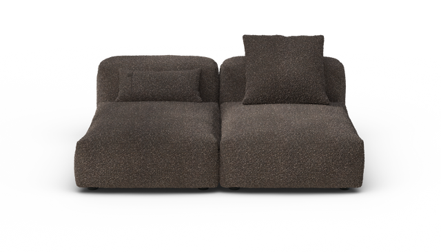 vetsak | Sofa Set 01 Medium - Nub - Walnut | Modular Sofa | 2.5 Seater