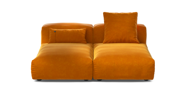vetsak | Sofa Set 01 Medium - Suave - Orange Blaze | Modular Sofa | 2.5 Seater
