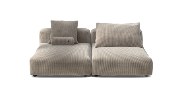 vetsak | Sofa Set 01 XLarge - Cord Velour - Platinum | Modular Sofa | 3.5 Seater