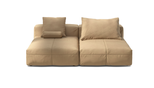 vetsak | Sofa Set 01 XLarge - Leather - Beige | Modular Sofa | 3.5 Seater