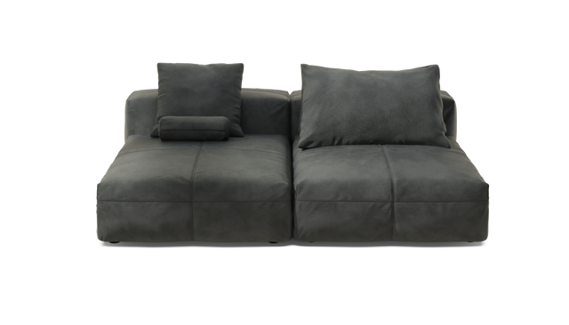 vetsak | Sofa Set 01 XLarge - Leather - Dark Grey | Modular Sofa | 3.5 Seater