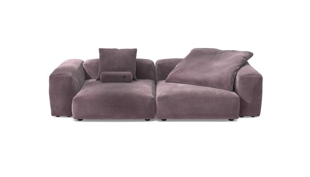 vetsak | Sofa Set 02 Large - Cord Velour - Blossom | Modular Sofa | 3.5 Seater | Big Sofa