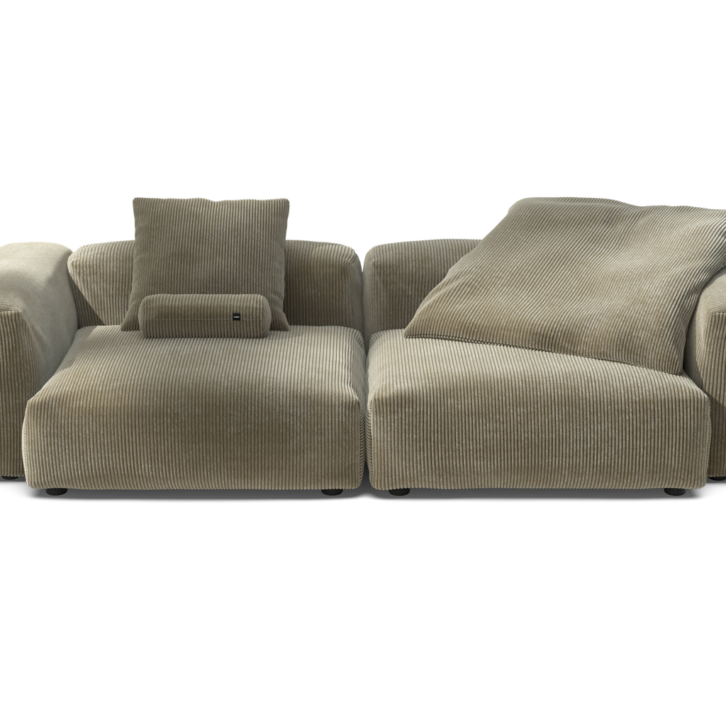 vetsak | Sofa Set 02 Large - Cord Velour - Khaki | Modular Sofa