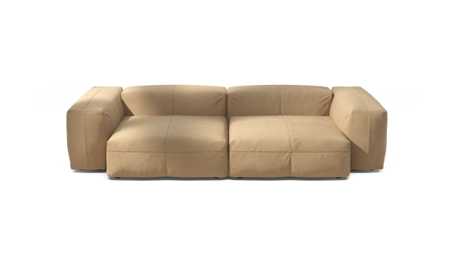 vetsak | Sofa Set 02 Large - Leather - Beige | Modular Sofa | 3.5 Seater | Big Sofa