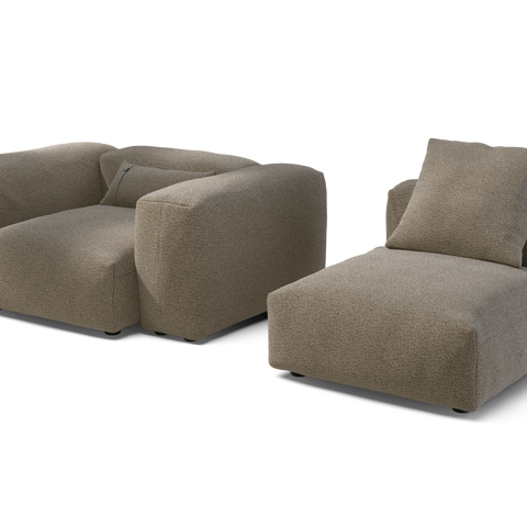 vetsak | Sofa Set 02 Medium - Loop Loop - Taupe | Modular Sofa | 2.5 S ...