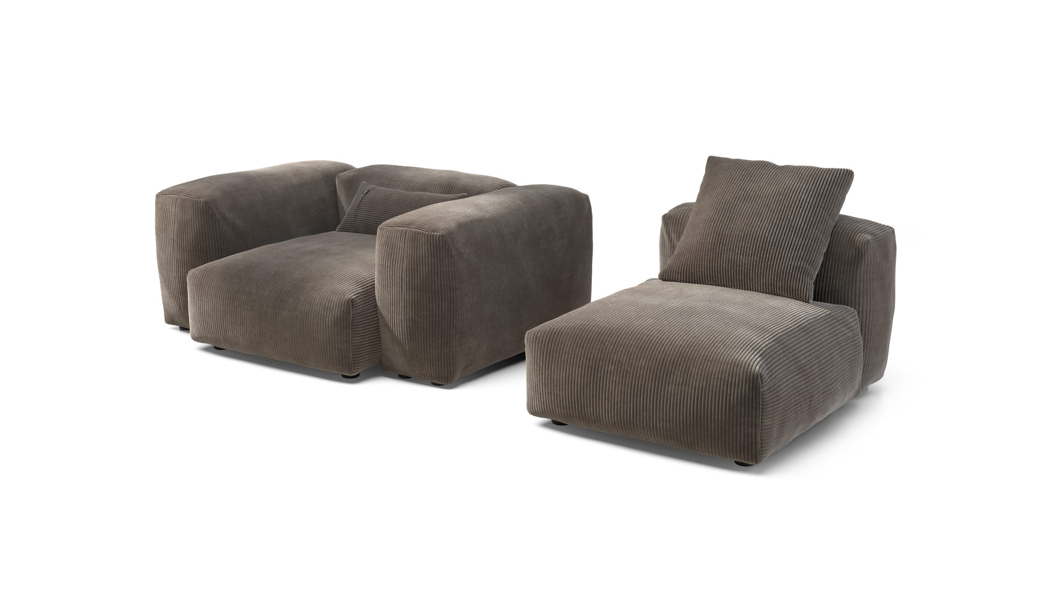 vetsak | Sofa Set 02 Medium - Cord Velour - Mocha | Modular Sofa