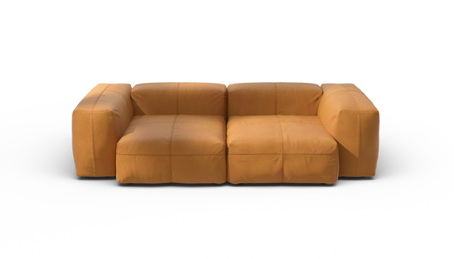 vetsak | Sofa Set 02 Medium - Leather - Brown | Modular Sofa | 2.5 Seater | Big Sofa