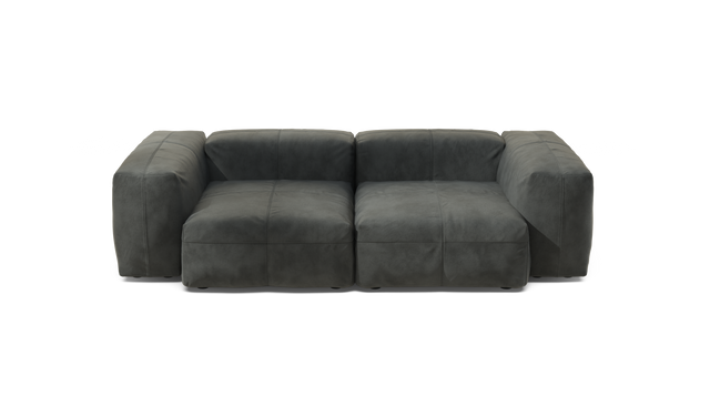 vetsak | Sofa Set 02 Medium - Leather - Dark Grey | Modular Sofa | 2.5 Seater | Big Sofa