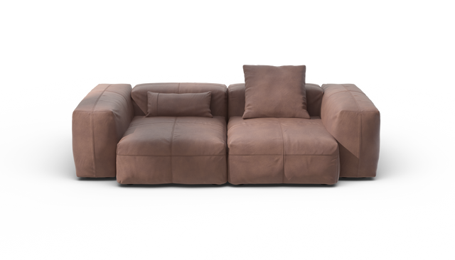 vetsak | Sofa Set 02 Medium - Leather - Stone | Modular Sofa | 2.5 Seater | Big Sofa
