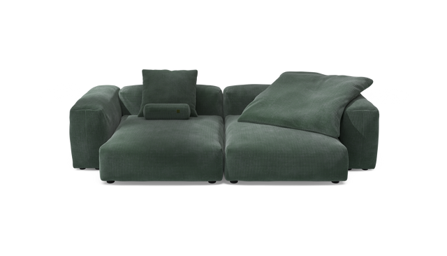 vetsak | Sofa Set 02 XLarge - Cord Velour - Hunter | Modular Sofa | 3.5 Seater | Big Sofa