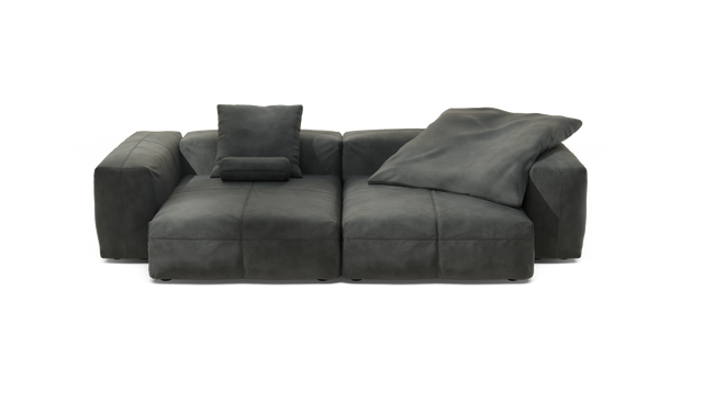 vetsak | Sofa Set 02 XLarge - Leather - Dark Grey | Modular Sofa | 3.5 Seater | Big Sofa