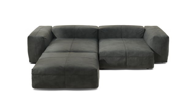 vetsak | Sofa Set 03 - Leather - Dark Grey | Modular Sofa | 3.5 Seater | Big Sofa | Corner Sofa