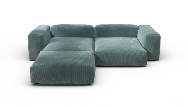 vetsak | Sofa Set 03 - Cord Velour - Mint | Modular Sofa | 3.5 Seater | Big Sofa | Corner Sofa