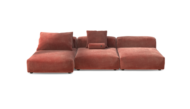 vetsak | Sofa Set 04 - Cord Velour - Brick | Modular Sofa | 5 Seater | Big Sofa