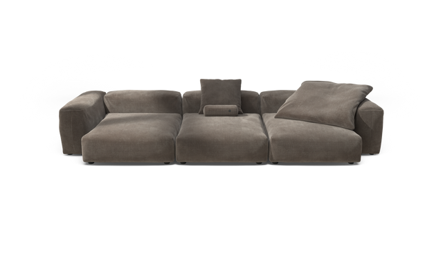 vetsak | Sofa Set 05 - Cord Velour - Mocha | Modular Sofa | 5 Seater | Big Sofa | Corner Sofa