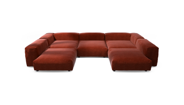 vetsak | Sofa Set 06 - Suave - Saffron | Modular Sofa | 6.5 Seater | Big Sofa | U-Shape | Corner Sofa