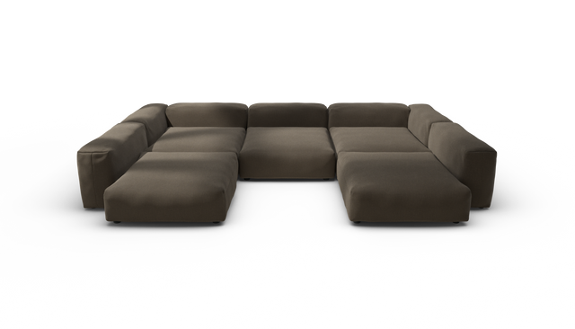 vetsak | Sofa Set 06 - Breeze - Brown | Modular Sofa | 6.5 Seater | Big Sofa | U-Shape | Corner Sofa