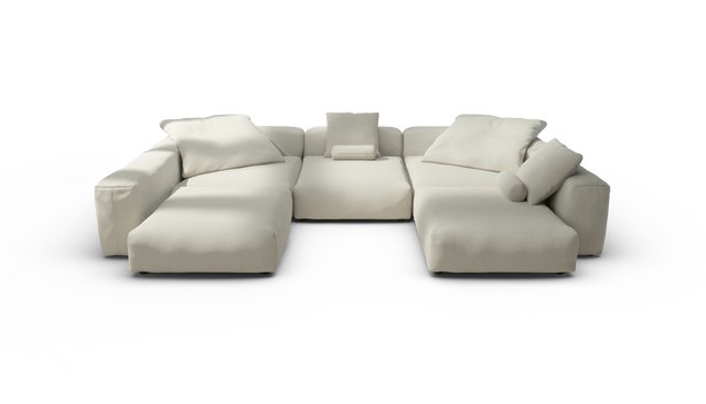 vetsak | Sofa Set 06 - Breeze - Ecru | Modular Sofa | 6.5 Seater | Big Sofa | U-Shape | Corner Sofa