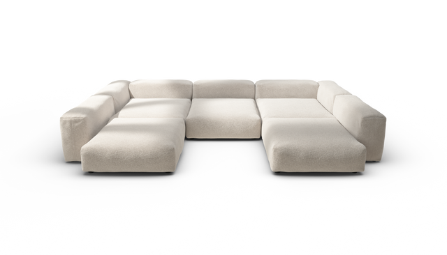 vetsak | Sofa Set 06 - Nub - Creme | Modular Sofa | 6.5 Seater | Big Sofa | U-Shape | Corner Sofa