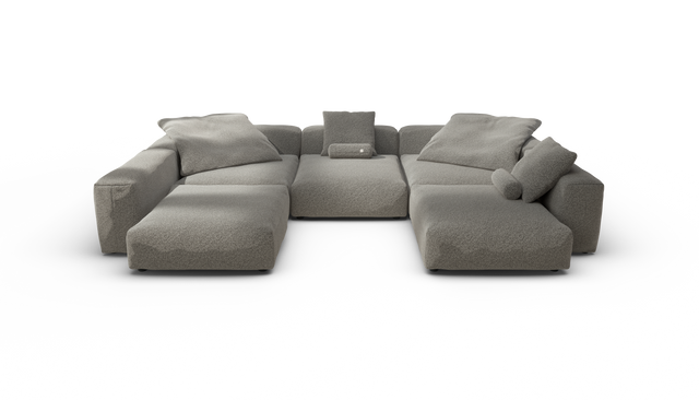 vetsak | Sofa Set 06 - Pebble - Platinum | Modular Sofa | 6.5 Seater | Big Sofa | U-Shape | Corner Sofa