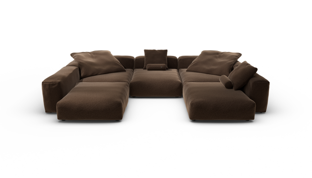 vetsak | Sofa Set 06 - Pebble - Umber | Modular Sofa | 6.5 Seater | Big Sofa | U-Shape | Corner Sofa