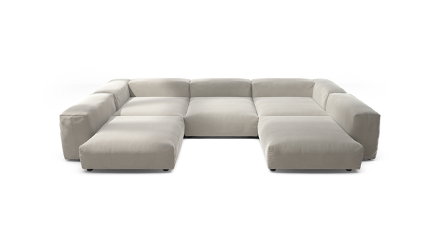vetsak | Sofa Set 06 - Suave - Clay | Modular Sofa | 6.5 Seater | Big Sofa | U-Shape | Corner Sofa