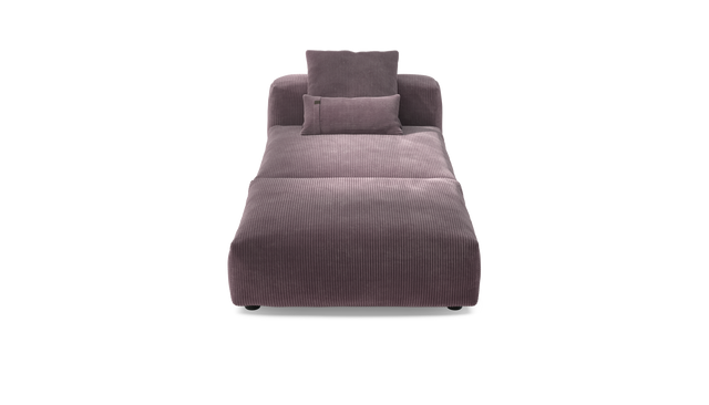 vetsak | Sofa Set 07 - Sun Lounger - Cord Velour - Blossom | Modular Sofa | 2 Seater | Daybed | Chaiselounge